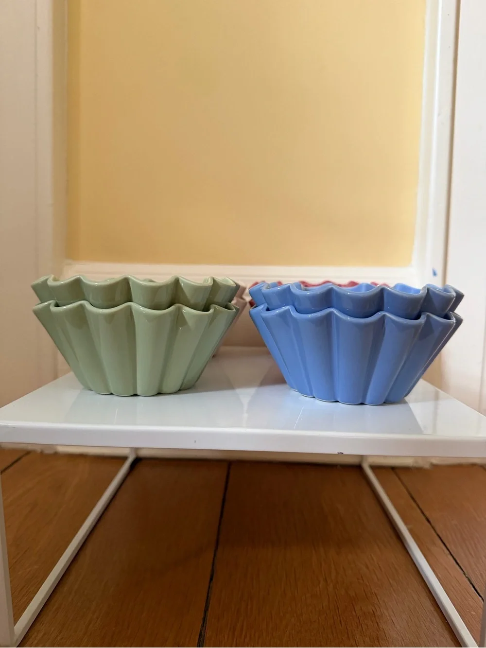 King Arthur Flour multi colored fluted dessert ramekins / bowls set of 8 NWOT